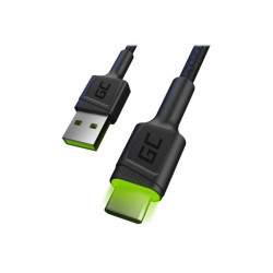 Green Cell GC Ray - Cavo USB - 24 pin USB-C (M) green LED illumination a USB (M) - 1.2 m - nero