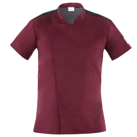 Giacca cuoco Thiago - da uomo - manica corta - taglia XXL - bordeaux - Giblor's