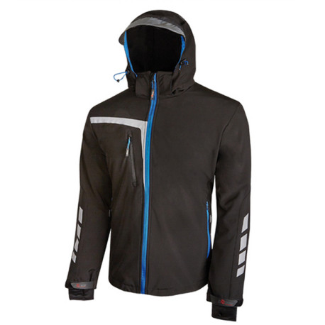 Giacca da lavoro SoftShell Quick - nero/blu - taglia M - U-Power