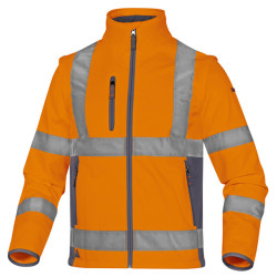 Giacca Softshell Moonlight 2 alta visibilitA' - poliestere - taglia M - arancio fluo - Deltaplus