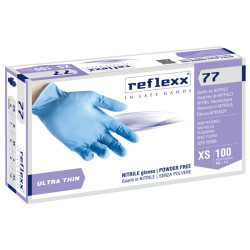 Guanti in nitrile R77 - tg M - azzurro - Reflexx - conf. 100 pezzi