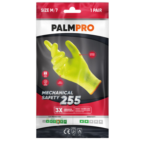 Guanti mechanical Safety Palmpro 255 - taglia L - giallo fluo - Icoguanti