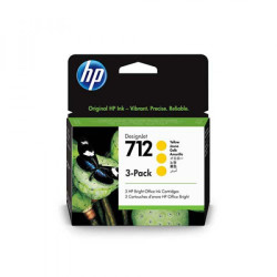 Hp - Conf. 3 Cartucce ink originale- 712 - Giallo - 3ED79A - 29 ml cad