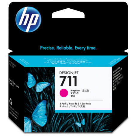 Hp - Confezione 3 cartucce ink originale - 711 - Magenta - CZ135A - 29ml cad