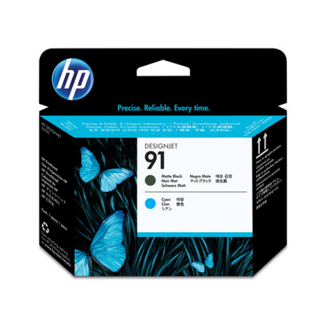 Hp - Testina di stampa originale - 91 - Nero opaco / Ciano - C9460A - 775 pag