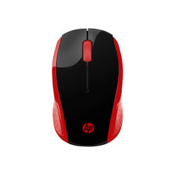 HP 200 - Mouse - per destrorsi e per sinistrorsi - ottica - senza fili - 2.4 GHz - ricevitore wireless USB - rosso - per HP 20,