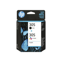 HP 305 - Confezione da 2 - nero, colore (ciano, magenta, giallo) - originale - cartuccia d'inchiostro - per Deskjet 1255, 23XX,