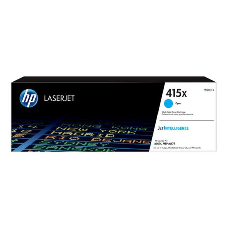 HP 415X - Alta resa - ciano - originale - LaserJet - cartuccia toner (W2031X) - per Color LaserJet Pro M454, MFP M479