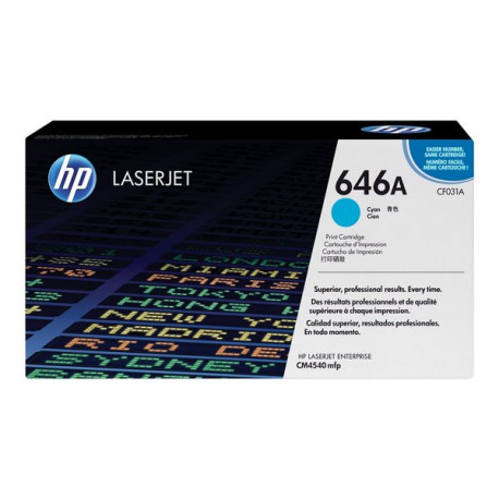 HP 646A - Ciano - originale - LaserJet - cartuccia toner (CF031A) - per Color LaserJet Enterprise CM4540 MFP, CM4540f MFP, CM45