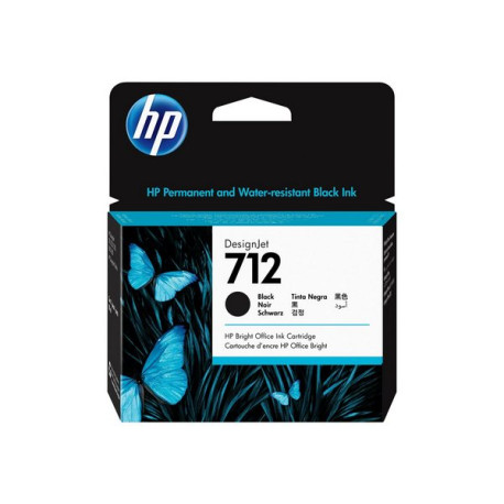 HP 712 - 80 ml - nero - originale - DesignJet - cartuccia d'inchiostro - per DesignJet Studio, T210, T230, T250, T630, T650