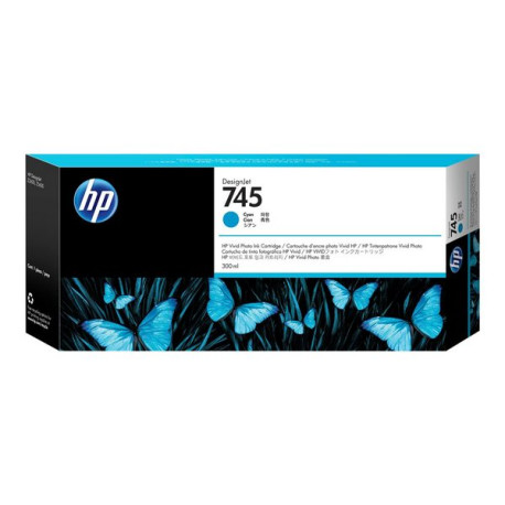 HP 745 - 300 ml - alta capacità - ciano - originale - DesignJet - cartuccia d'inchiostro - per DesignJet HD Pro MFP, Z2600 Post