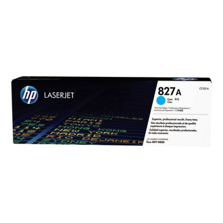 HP 827A - Ciano - originale - LaserJet - cartuccia toner (CF301A) - per Color LaserJet Managed Flow MFP M880- LaserJet Enterpri