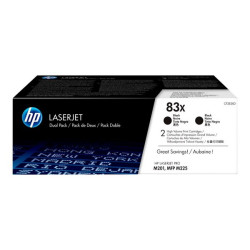 HP 83X - Confezione da 2 - Alta resa - nero - originale - LaserJet - cartuccia toner (CF283X) - per LaserJet Pro M201d, M201dw,