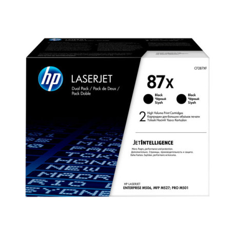 HP 87X - Confezione da 2 - Alta resa - nero - originale - LaserJet - cartuccia toner (CF287XD) - per LaserJet Managed E50045- L