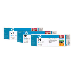 HP 91 - Confezione da 3 - 775 ml - cyan chiaro - originale - cartuccia d'inchiostro - per DesignJet Z6100, Z6100ps