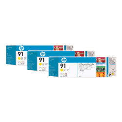 HP 91 - Confezione da 3 - 775 ml - giallo - originale - cartuccia d'inchiostro - per DesignJet Z6100, Z6100ps