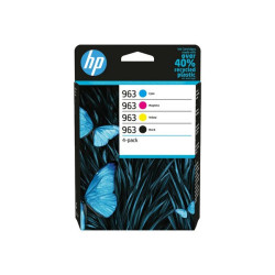 HP 963 - Confezione da 4 - nero, giallo, ciano, magenta - originale - cartuccia d'inchiostro - per Officejet Pro 9010, 9012, 90