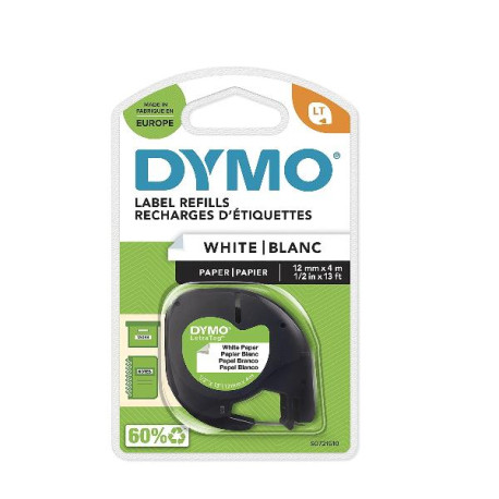 Nastro DYMO LT in carta12mmx4mt - Bianco