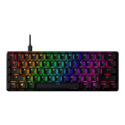 HyperX Alloy Origins 60 - Tastiera - retroilluminato - USB-C - QWERTY - USA - interruttore: HyperX Red - nero