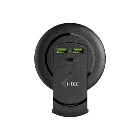 i-Tec Built-in Desktop Fast Charger - Alimentatore - 96 Watt - 3 A - QC 3.0 - 4 connettori di uscita (3 x USB Tipo A, USB-C) - 