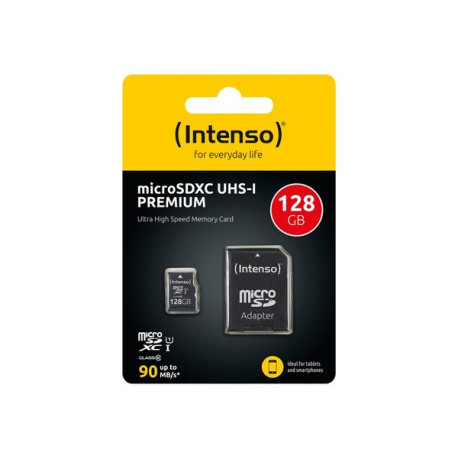 Intenso - Scheda di memoria flash (adattatore da microSDXC a SD in dotazione) - 128 GB - UHS-I / Class10 - UHS-I microSDXC