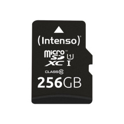 Intenso Premium - Scheda di memoria flash (adattatore da microSDXC a SD in dotazione) - 256 GB - UHS-I / Class10 - UHS-I microS