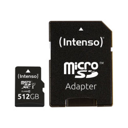 Intenso Premium - Scheda di memoria flash (adattatore da microSDXC a SD in dotazione) - 512 GB - UHS Class 1 / Class10 - UHS-I 