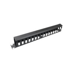 ITRack - Pannello gestione cavi rack con coperchio - nero - 1U - 19"