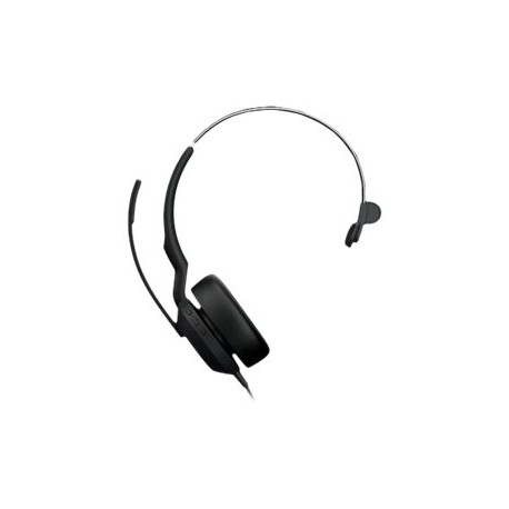 Jabra Evolve2 50 MS Mono - Cuffie con microfono - on-ear - Bluetooth - senza fili - eliminazione rumore attivata - USB-C - nero