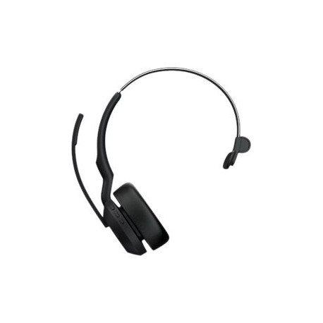 Jabra Evolve2 55 MS Mono - Cuffie con microfono - on-ear - Bluetooth - senza fili - eliminazione rumore attivata - USB-C - nero