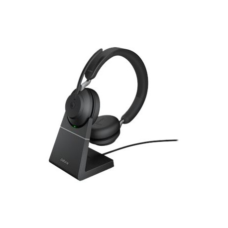 Jabra Evolve2 65 MS Stereo - Cuffie con microfono - on-ear - Bluetooth - senza fili - USB-A - isolamento dal rumore - nero - co