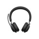 Jabra Evolve2 65 MS Stereo - Cuffie con microfono - on-ear - Bluetooth - senza fili - USB-C - isolamento dal rumore - nero - Ce