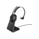 Jabra Evolve2 65 UC Mono - Cuffie con microfono - on-ear - convertibile - Bluetooth - senza fili - USB-A - isolamento dal rumor