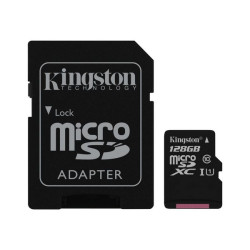 Kingston - Scheda di memoria flash (adattatore da microSDXC a SD in dotazione) - 128 GB - UHS Class 1 / Class10 - UHS-I microSD