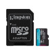 Kingston Canvas Go! Plus - Scheda di memoria flash (adattatore da microSDXC a SD in dotazione) - 128 GB - A2 / Video Class V30 