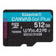 Kingston Canvas Go! Plus - Scheda di memoria flash - 512 GB - A2 / Video Class V30 / UHS-I U3 / Class10 - UHS-I microSDXC