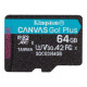 Kingston Canvas Go! Plus - Scheda di memoria flash - 64 GB - A2 / Video Class V30 / UHS-I U3 / Class10 - UHS-I microSDXC