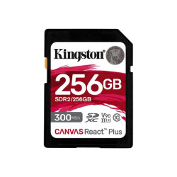 Kingston Canvas React Plus - Scheda di memoria flash - 256 GB - Video Class V90 / UHS-II U3 / Class10 - UHS-II SDXC