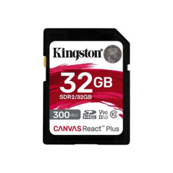 Kingston Canvas React Plus - Scheda di memoria flash - 32 GB - Video Class V90 / UHS-II U3 / Class10 - UHS-II SDXC