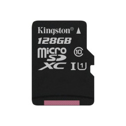 Kingston Canvas Select - Scheda di memoria flash (adattatore da microSDXC a SD in dotazione) - 128 GB - UHS-I U1 / Class10 - UH