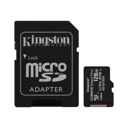 Kingston Canvas Select Plus - Scheda di memoria flash (adattatore da microSDXC a SD in dotazione) - 128 GB - A1 / Video Class V