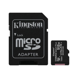 Kingston Canvas Select Plus - Scheda di memoria flash (adattatore da microSDXC a SD in dotazione) - 512 GB - A1 / Video Class V