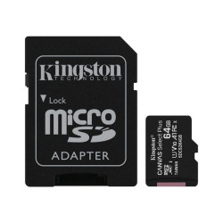 Kingston Canvas Select Plus - Scheda di memoria flash (adattatore da microSDXC a SD in dotazione) - 64 GB - A1 / Video Class V1