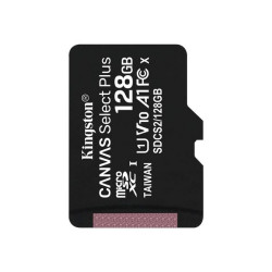 Kingston Canvas Select Plus - Scheda di memoria flash - 128 GB - A1 / Video Class V10 / UHS Class 1 / Class10 - UHS-I microSDXC