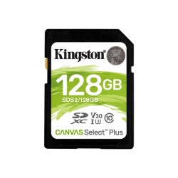 Kingston Canvas Select Plus - Scheda di memoria flash - 128 GB - Video Class V30 / UHS-I U3 / Class10 - UHS-I SDXC