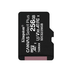 Kingston Canvas Select Plus - Scheda di memoria flash - 256 GB - A1 / Video Class V30 / UHS Class 3 / Class10 - UHS-I microSDXC