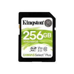 Kingston Canvas Select Plus - Scheda di memoria flash - 256 GB - Video Class V30 / UHS-I U3 / Class10 - UHS-I SDXC