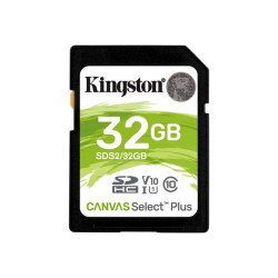 Kingston Canvas Select Plus - Scheda di memoria flash - 32 GB - Video Class V10 / UHS-I U1 / Class10 - UHS-I SDHC