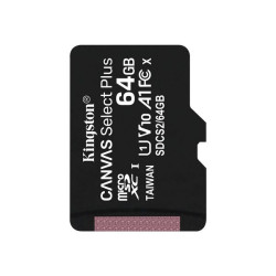 Kingston Canvas Select Plus - Scheda di memoria flash - 64 GB - A1 / Video Class V10 / UHS Class 1 / Class10 - UHS-I microSDXC