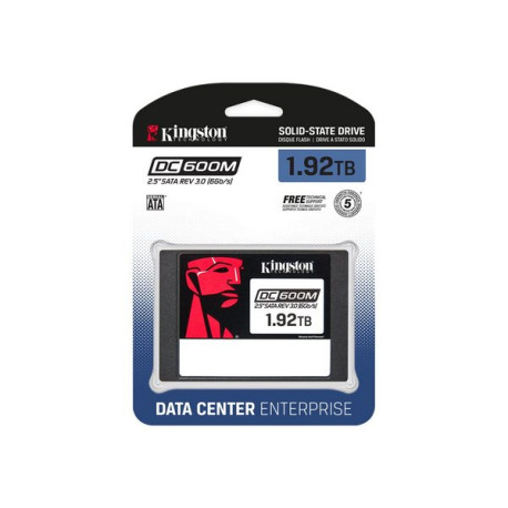 Kingston DC600M - SSD - Mixed Use - crittografato - 1.92 TB - interno - 2.5" - SATA 6Gb/s - 256 bit AES - Self-Encrypting Drive